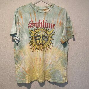 Sublime Green and Yellow Tie‎ Dye T-Shirt XL